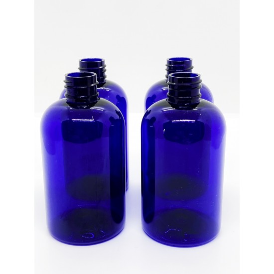4 oz Cobalt Blue PET Boston Round 20-410 Bottle - 400 Count ($0.25 each, discounts for high volume orders) 4 oz Cobalt Blue PET Boston Round 20-410 Bottle - 400 Count ($0.25 each, discounts for high volume orders)