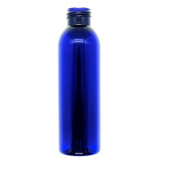 4 oz Blue PET Cosmo Round Bottle - 50/case ($0.50 each, discounts for high volume orders)