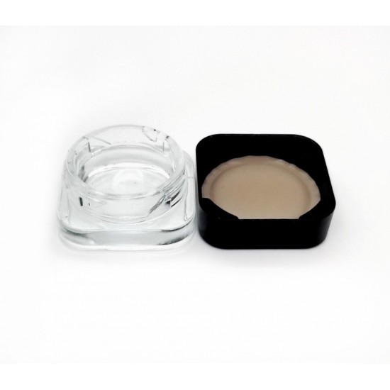 9cc Clear SQUARE Glass Jar with Child Resistant Cap - 64 Jars/Tray (as low as 62¢ ea)