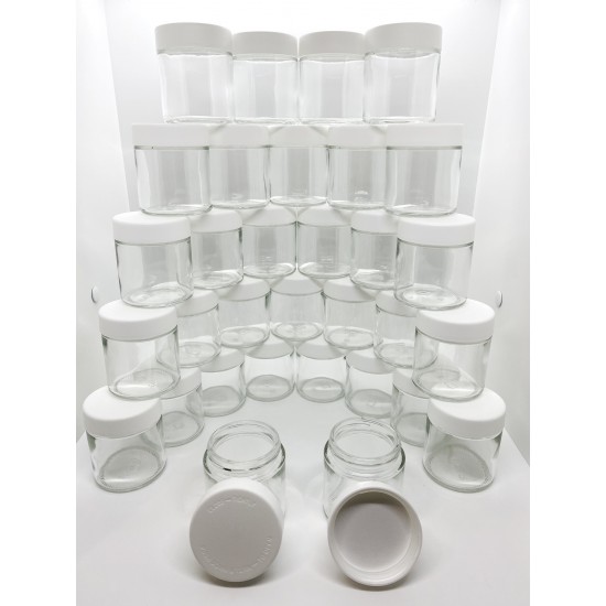 3oz Clear Glass Jar with Child Resistant Cap - 4800 jars/pallet (as low as $0.625/jar)