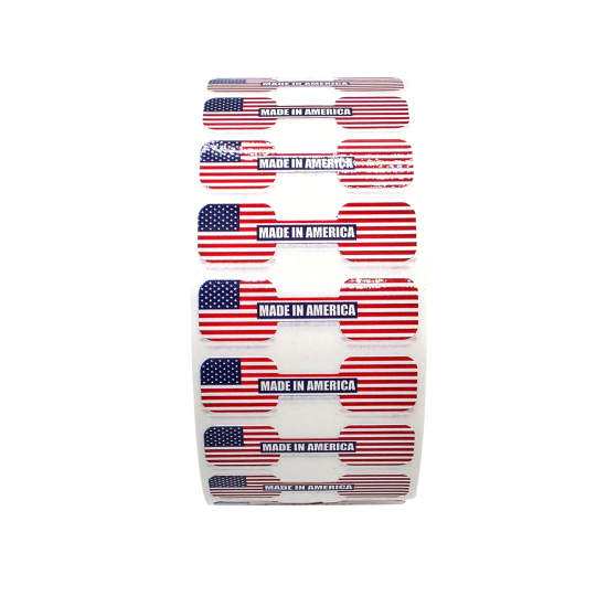 Made in USA - Red White & Blue Tamper Labels, Dogbone Tamper Evident Stickers (1.75 Inch X 0.5 Inch) - 1000 labels ($0.015/label)