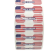 Made in USA - Red White & Blue Tamper Labels, Dogbone Tamper Evident Stickers (1.75 Inch X 0.5 Inch) - 1000 labels ($0.015/label)