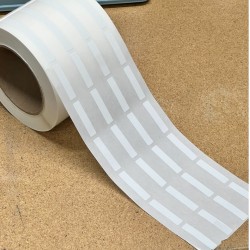 Blank Tamper-Evident Paper Label 0.34" x 1.58" Paper Strip ($30/roll of 5000 labels)